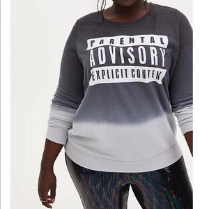 Torrid Parental Advisory Dip-Dye Sweatshirt